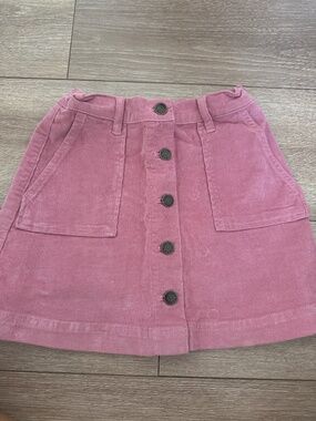 NWT Crew cuts -pink corduroy skirt with button closures